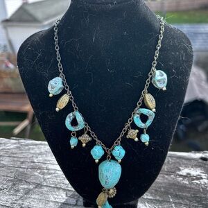 Turquoise and bronze Women's Necklace